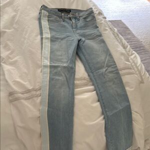 Women's Light Blue Jeans with White Stripe